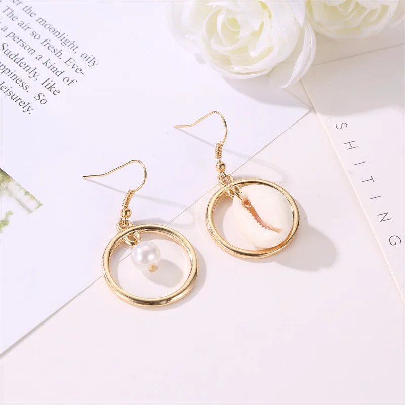 Bohemian Shell Earrings For Women Fashion Imitation Pearl Gold Metal Pendant Drop Dangle Earrings Beach Jewelry Brincos 2019 New
Bohemian Shell Earrings For Women Fashion Imitation Pearl Gold Metal Pendant Drop Dangle Earrings Beach Jewelry Brincos 2019 New
