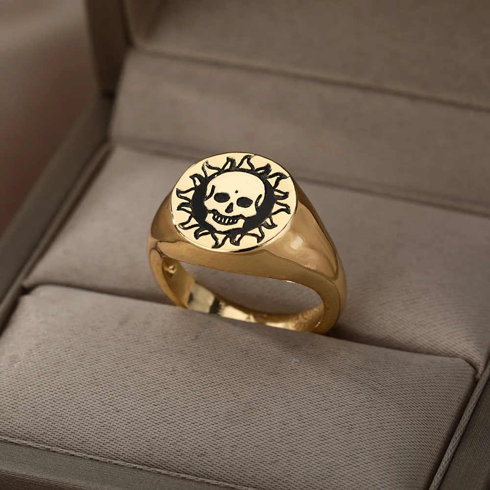 Vintage Carved Skull Rings For Women Punk Gold Silver Colour Skeleton Face Finger Gothic Men Ring Wedding Jewelry Anillos Bague
Vintage Carved Skull Rings For Women Punk Gold Silver Colour Skeleton Face Finger Gothic Men Ring Wedding Jewelry Anillos Bague