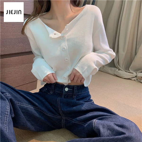 Summer Autumn Women Korean Fashion Sexy Long Sleeve Open Front Button Up Knitting Cardigan Crop Top Short Sweaters White
Summer Autumn Women Korean Fashion Sexy Long Sleeve Open Front Button Up Knitting Cardigan Crop Top Short Sweaters White
