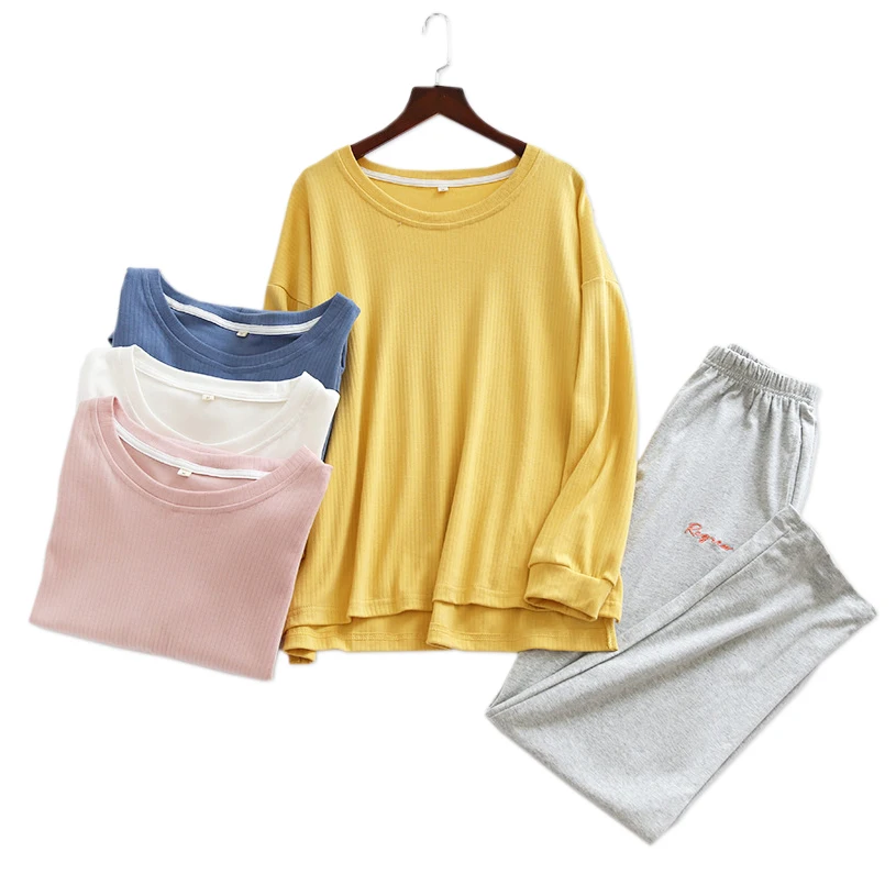 Fresh 100% knit cotton pajamas sets women Korea autumn sleepwear women long sleeve simple pyjamas women sleepwear
Fresh 100% knit cotton pajamas sets women Korea autumn sleepwear women long sleeve simple pyjamas women sleepwear