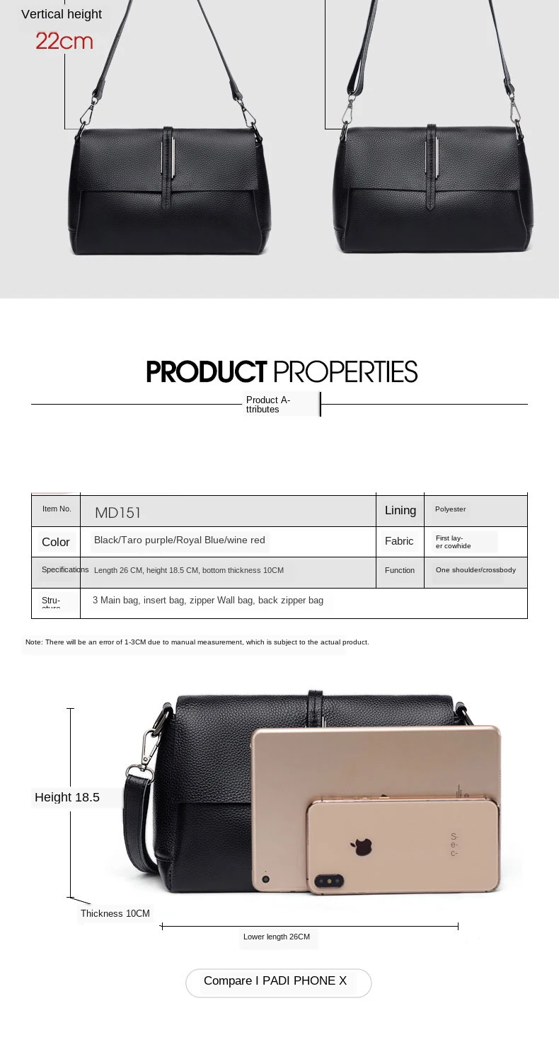 Natural Soft Cowhide Messenger Bags for Women 2020 Bags Purses Handbags Genuine Leather Designer Crossbody Bags Shoulder Bag
Natural Soft Cowhide Messenger Bags for Women 2020 Bags Purses Handbags Genuine Leather Designer Crossbody Bags Shoulder Bag