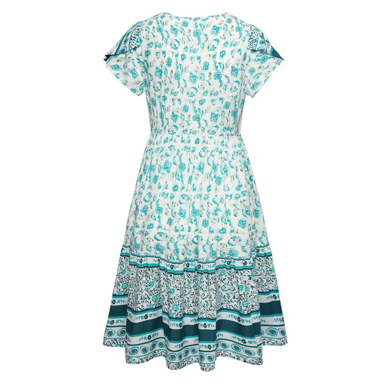 Summer 2020 Bohemian Print Women Dress Fashion Casual Vacation Style V-neck Slim Mini Dress 
Summer 2020 Bohemian Print Women Dress Fashion Casual Vacation Style V-neck Slim Mini Dress
