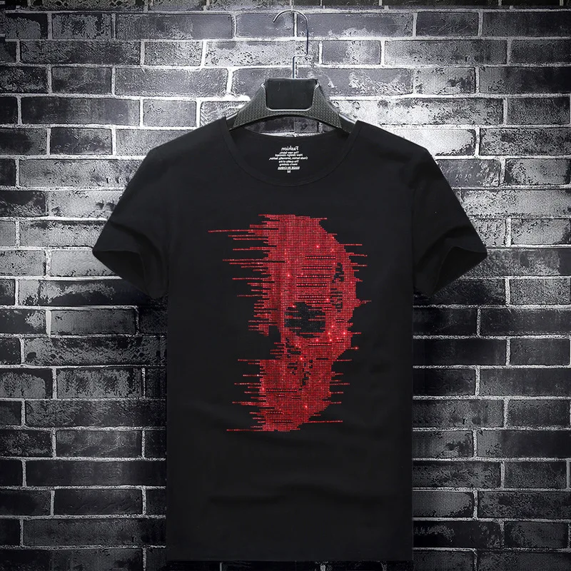 2021 Plus Size Red Skull Rhinestones T Shirts Men Short Sleeve Fashion Streetwear O Neck Modal Cotton Tshirts Calaveras Camiseta
2021 Plus Size Red Skull Rhinestones T Shirts Men Short Sleeve Fashion Streetwear O Neck Modal Cotton Tshirts Calaveras Camiseta