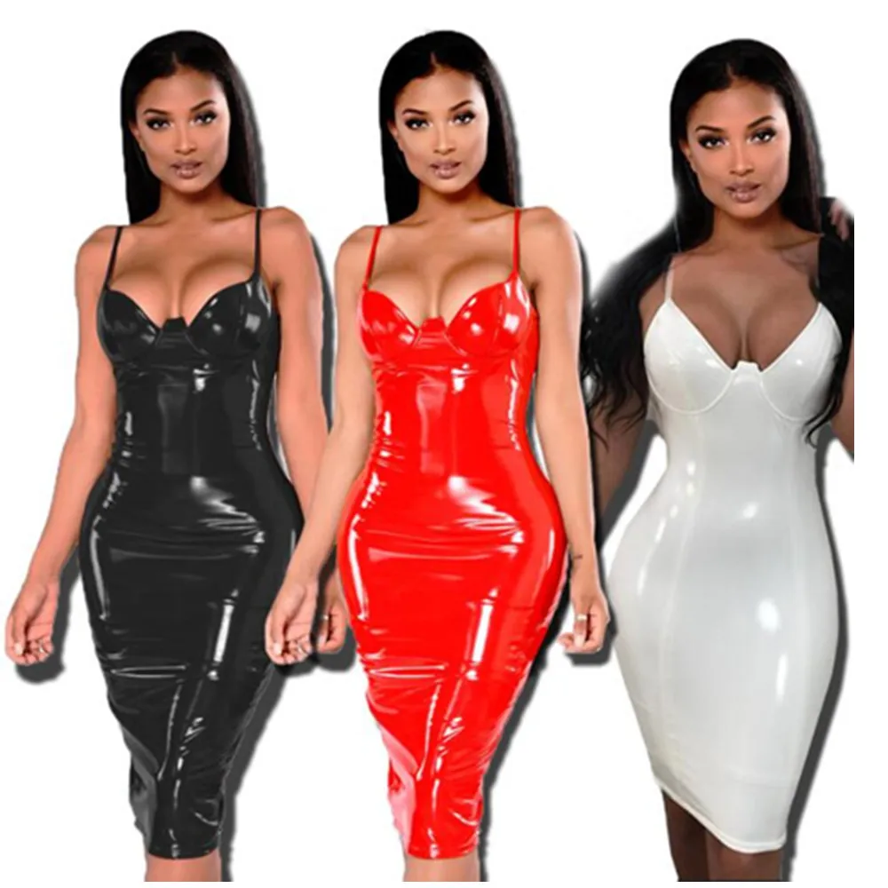 Women Wetlook Shiny Halter Dress Exotic Dancewear Hot Midi Dress Clubwear Bodycon Faux Leather Sexy Fetish Latex Pvc Dress 6XL
Women Wetlook Shiny Halter Dress Exotic Dancewear Hot Midi Dress Clubwear Bodycon Faux Leather Sexy Fetish Latex Pvc Dress 6XL