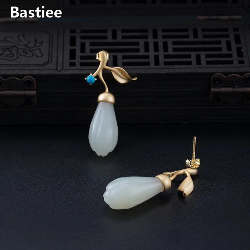 Bastiee Gold Plated Jade Drop Earrings Turquoise 925 Sterling Silver Jewelry For Women Accessories Magnolia Flower Earings Gifts
Bastiee Gold Plated Jade Drop Earrings Turquoise 925 Sterling Silver Jewelry For Women Accessories Magnolia Flower Earings Gifts