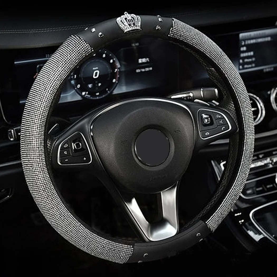 Diamond Leather Crown Car Steering Wheel Cover Bling Diamond Car Accessories Interior for Girls Women Car Decoration Wholesale
Diamond Leather Crown Car Steering Wheel Cover Bling Diamond Car Accessories Interior for Girls Women Car Decoration Wholesale