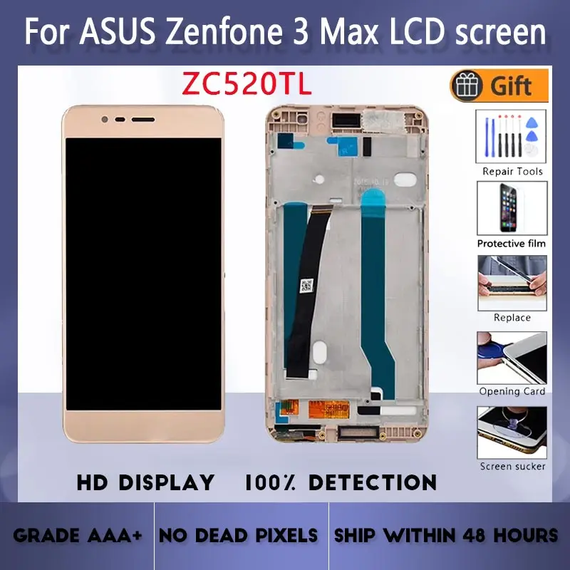 For Asus Zenfone 3 Max ZC520TL LCD screen assembly with front case touch glass, X008D X00KD LCD Display original Black White G
For Asus Zenfone 3 Max ZC520TL LCD screen assembly with front case touch glass, X008D X00KD LCD Display original Black White G