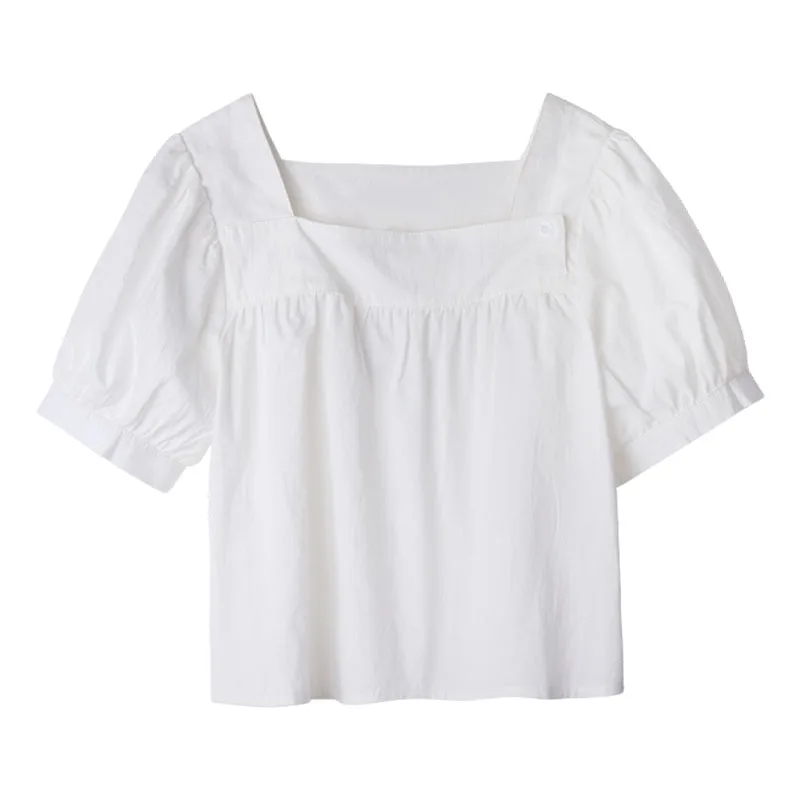 French Sweet Puff Sleeve Shirt Women's Summer 2021 New Design Sense Niche Square Collar Short Top Short Sleeve Shirt
French Sweet Puff Sleeve Shirt Women's Summer 2021 New Design Sense Niche Square Collar Short Top Short Sleeve Shirt
