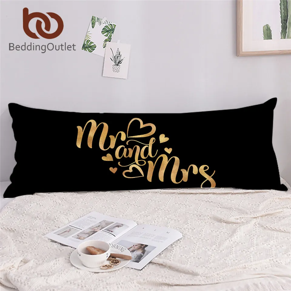 

BeddingOutlet Mr and Mrs, чехол для подушки, роскошная наволочка, двойной Прямоугольная подушка чехол для пары, романтические буквы, Fronha, 1 шт.