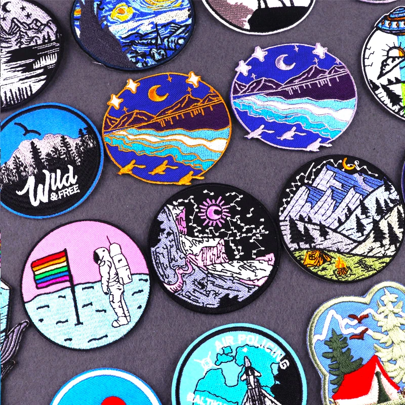 Mountain Patch Wilderness DIY Iron On Patches for Clothing Stripes Stickers Embroideried Patches For Clothes Van Gogh Badges
Mountain Patch Wilderness DIY Iron On Patches for Clothing Stripes Stickers Embroideried Patches For Clothes Van Gogh Badges