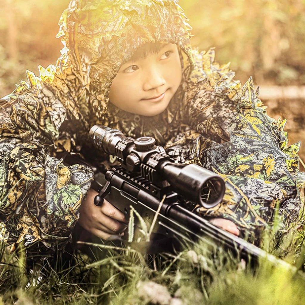 3D Leaf Camo Ghillie Suit Outdoor Hunting Training Tactical Sniper Camouflage Clothes Ghillie Suits for Adults Kids Unisex
3D Leaf Camo Ghillie Suit Outdoor Hunting Training Tactical Sniper Camouflage Clothes Ghillie Suits for Adults Kids Unisex