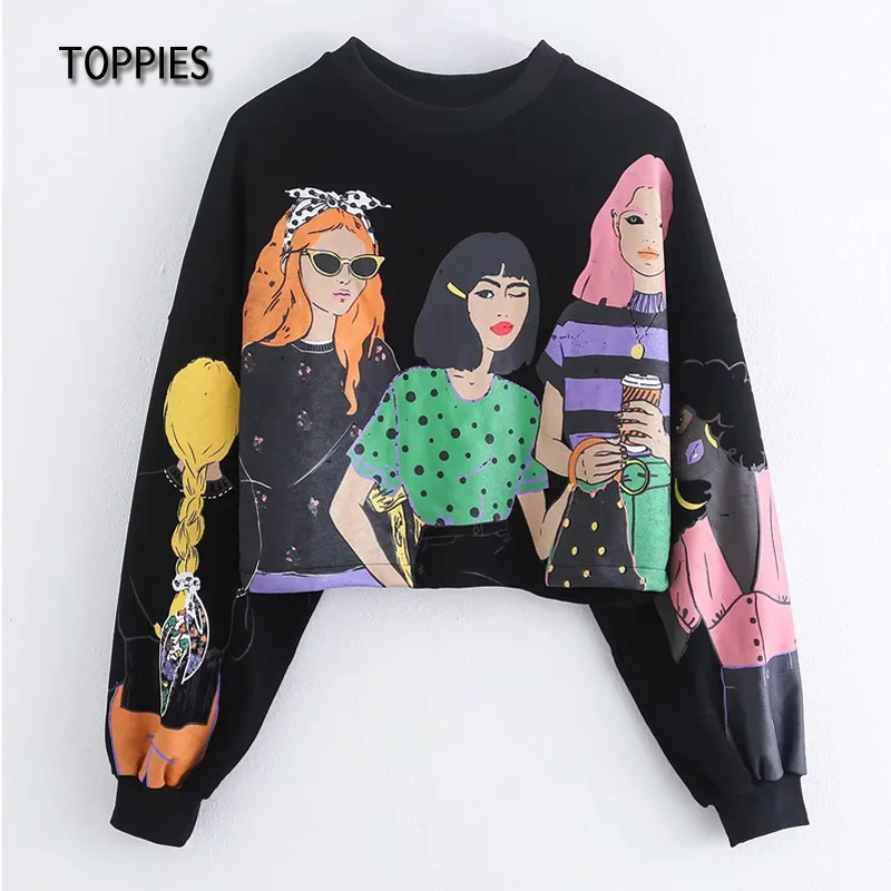 Toppies 2021 Autumn Fashion Girl's Printed Sweatshirts Women Harajuku Crop Sweatshirts Long Sleeve Pullovers
Toppies 2021 Autumn Fashion Girl's Printed Sweatshirts Women Harajuku Crop Sweatshirts Long Sleeve Pullovers