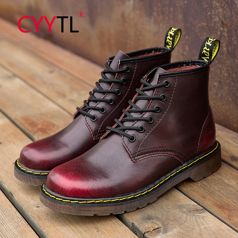 CYYTL Fashion Leather 6 Holes Men Ankle Boots Vintage Business Work Shoes Lace-Up British Style Casual Winter Waterproof Botas
CYYTL Fashion Leather 6 Holes Men Ankle Boots Vintage Business Work Shoes Lace-Up British Style Casual Winter Waterproof Botas