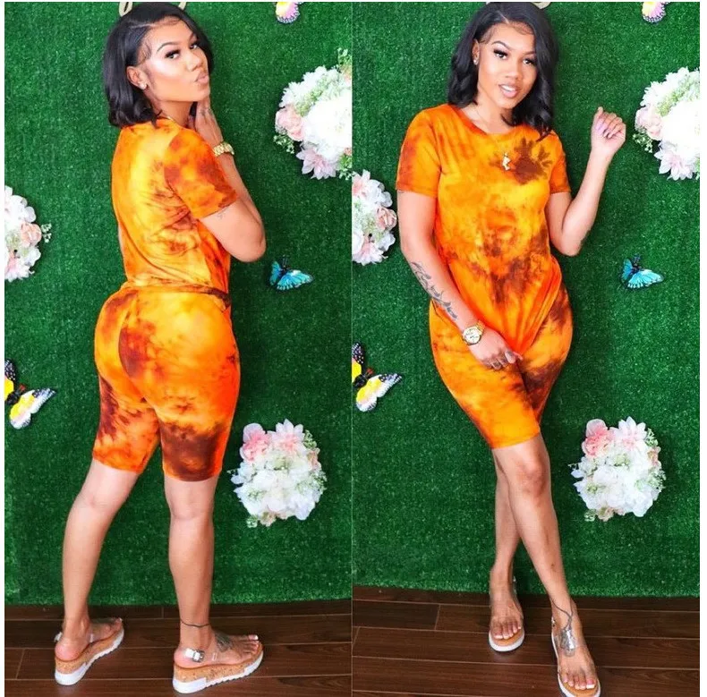 Women's Casualtie-dyed Printing Two-piece Suit 2020 Summer T-Shirts And Skinny Pants 2pcs Outfits
Women's Casualtie-dyed Printing Two-piece Suit 2020 Summer T-Shirts And Skinny Pants 2pcs Outfits
