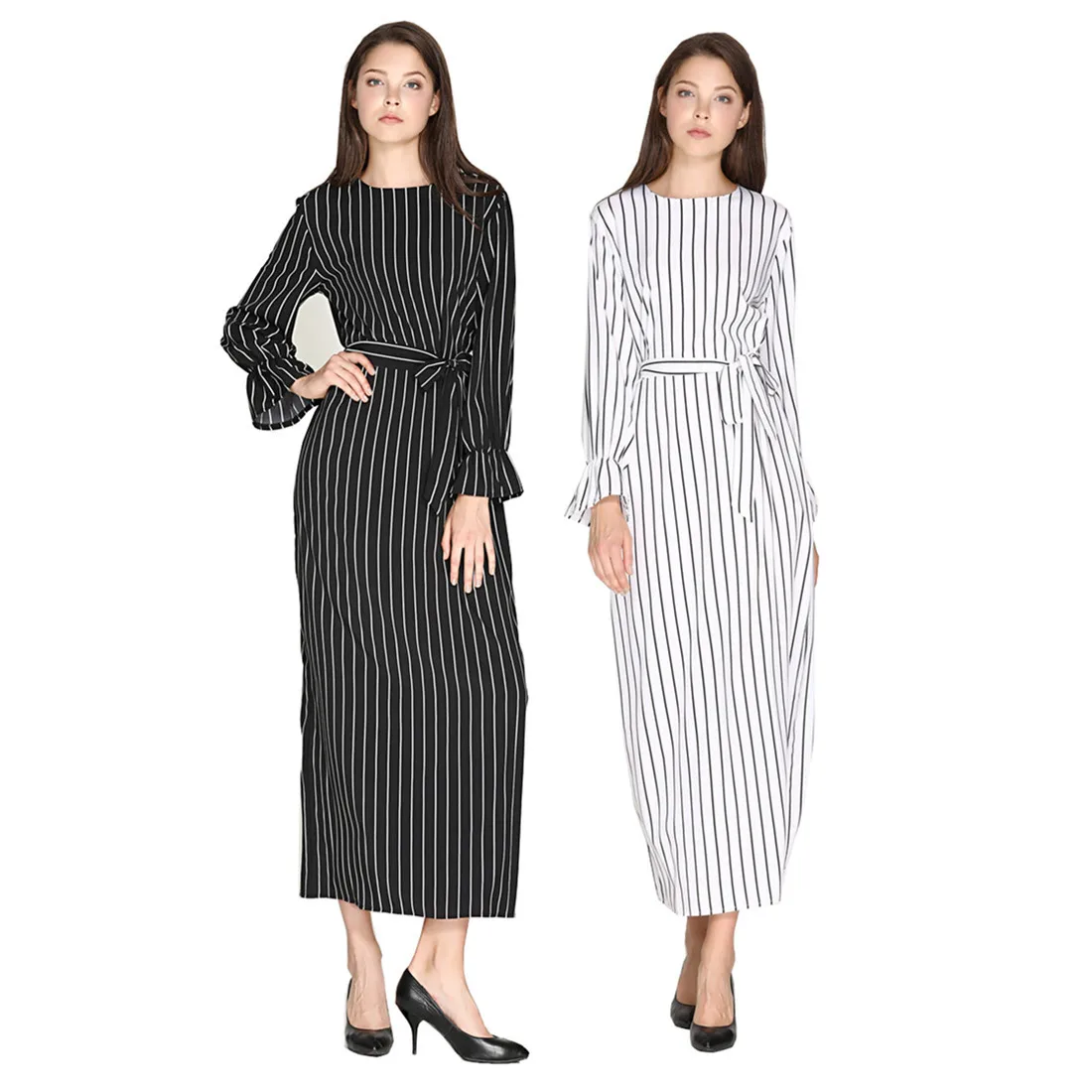Ramadan Muslim Women Dress Eid Turkey Moroccan Kaftan Striped Musulman Shirt Abayas Lace-up Slim Dubai Arab Islamic Clothing
Ramadan Muslim Women Dress Eid Turkey Moroccan Kaftan Striped Musulman Shirt Abayas Lace-up Slim Dubai Arab Islamic Clothing