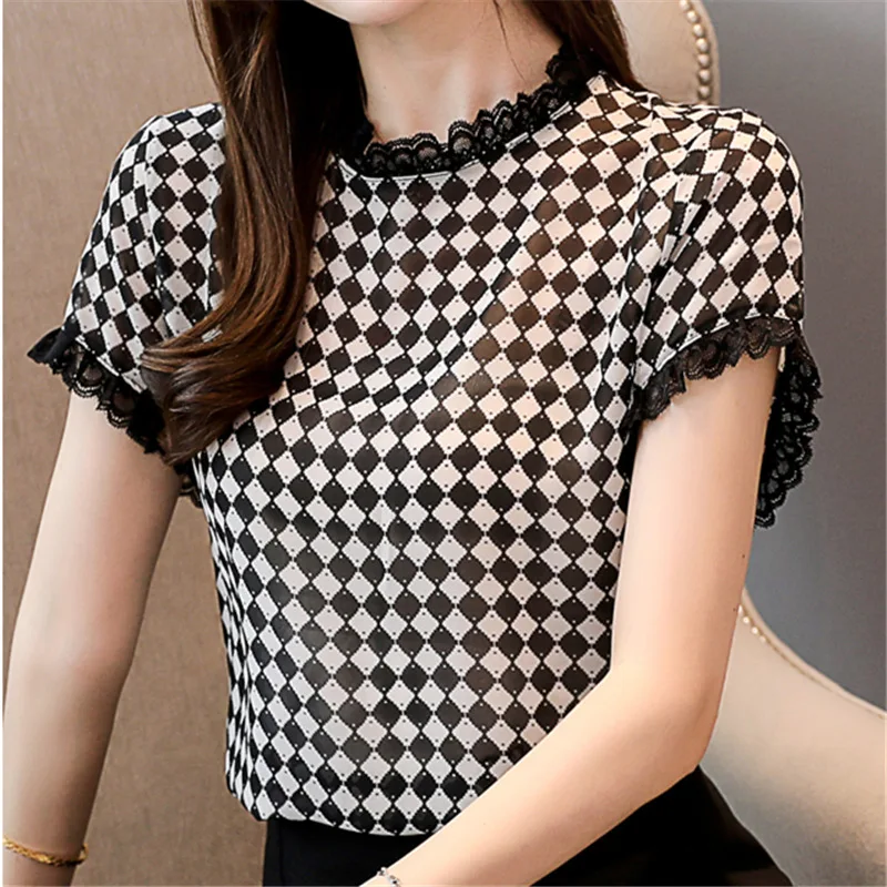 2019 Chiffon Lace Mulheres Tops E Blusas Moda Manga Curta Manta de Bolinhas Roupas Casuais Camisas Das Senhoras blusas
2019 Chiffon Lace Mulheres Tops E Blusas Moda Manga Curta Manta de Bolinhas Roupas Casuais Camisas Das Senhoras blusas