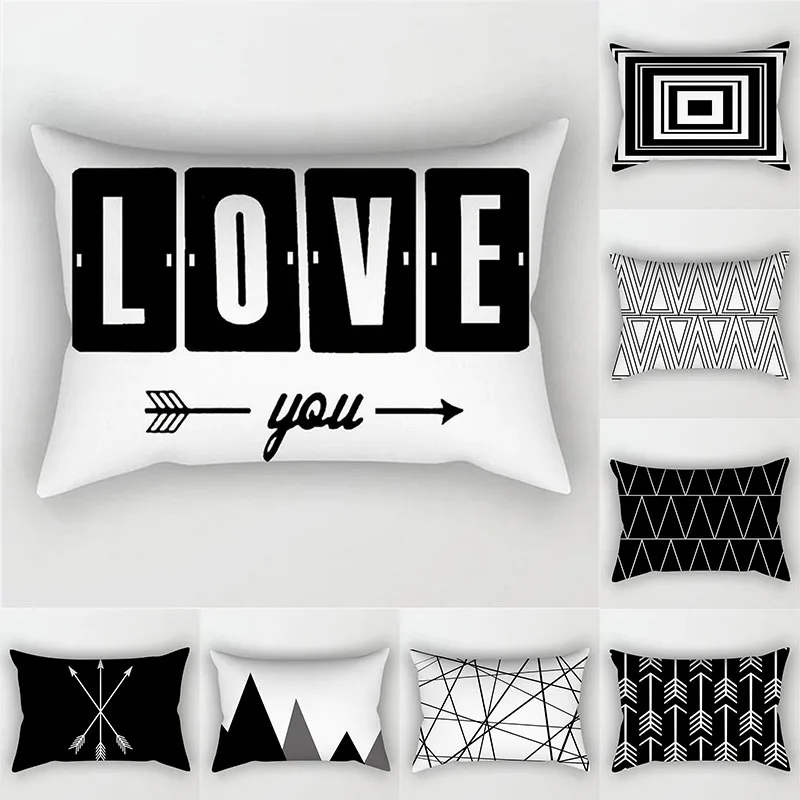 Nordic Style Black White Geometric Cushion Cover Throw Pillows Peach Skin Decorative Pillowcase Home Decor Pillowcover 30x50cm
Nordic Style Black White Geometric Cushion Cover Throw Pillows Peach Skin Decorative Pillowcase Home Decor Pillowcover 30x50cm