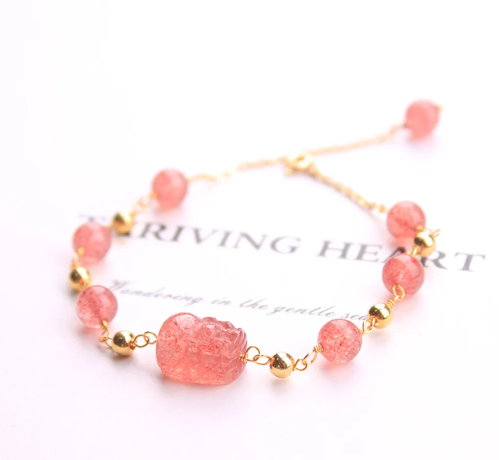 Fashion Natural Labradorite Strawberry Crystal Pixiu DIY Bracelet Charm Crystal Power Stone Jewelry Women Lucky Bracelet
Fashion Natural Labradorite Strawberry Crystal Pixiu DIY Bracelet Charm Crystal Power Stone Jewelry Women Lucky Bracelet