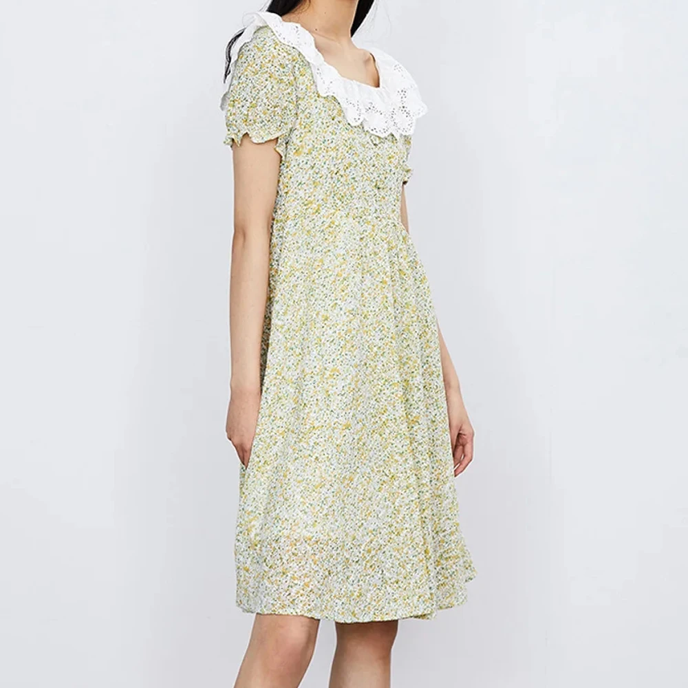 ZA 2021 Summer women Doll collar Retro floral Dresses Fashion kawaii vintage Printed Vestidos Cute Lace puff sleeve Midi Dress
ZA 2021 Summer women Doll collar Retro floral Dresses Fashion kawaii vintage Printed Vestidos Cute Lace puff sleeve Midi Dress