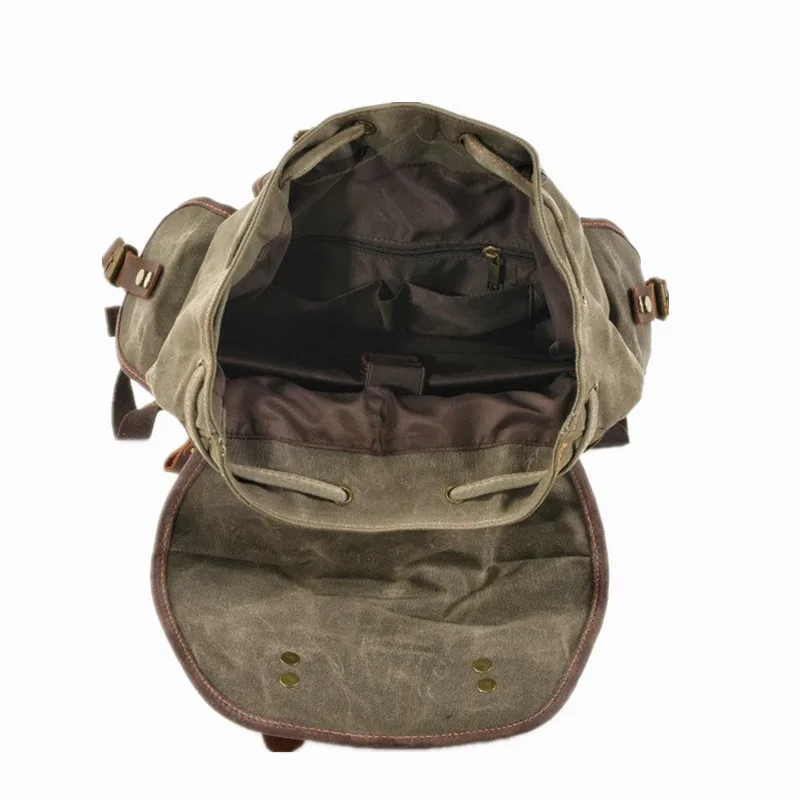 M272 Vintage Canvas Leather Backpacks for Men Laptop Daypacks Waterproof Canvas Rucksacks Large Waxed Mountaineering Travel Pack
M272 Vintage Canvas Leather Backpacks for Men Laptop Daypacks Waterproof Canvas Rucksacks Large Waxed Mountaineering Travel Pack