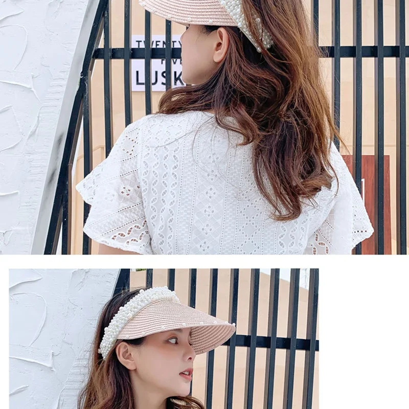 2 Pcs Pearl Ladies Hat Female Elegant Pearl Straw Hat Wide Brim Sun Hat Girls Beach Hat Fashion Hat Ladies Beige & Pink
2 Pcs Pearl Ladies Hat Female Elegant Pearl Straw Hat Wide Brim Sun Hat Girls Beach Hat Fashion Hat Ladies Beige & Pink