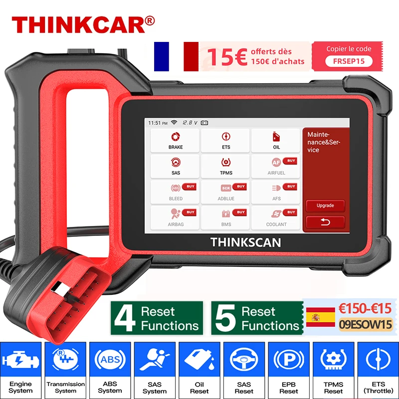 Автомобильный диагностический инструмент THINKCAR Thinkscan Plus S6 OBD2, автомобильный диагностический инструмент для двигателя ABS SRS AT SAS EPB, сброс масл...
Автомобильный диагностический инструмент THINKCAR Thinkscan Plus S6 OBD2, автомобильный диагностический инструмент для двигателя ABS SRS AT SAS EPB, сброс масл...