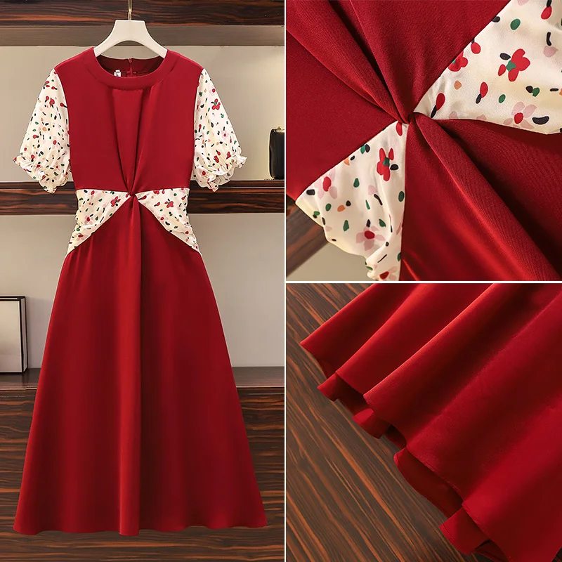 4XL Plus Size Women Elegant Chiffon Dress Summer 2021 Floral Short Sleeve Patchwork Print High Waist A-Line Ladies Midi Dresses
4XL Plus Size Women Elegant Chiffon Dress Summer 2021 Floral Short Sleeve Patchwork Print High Waist A-Line Ladies Midi Dresses