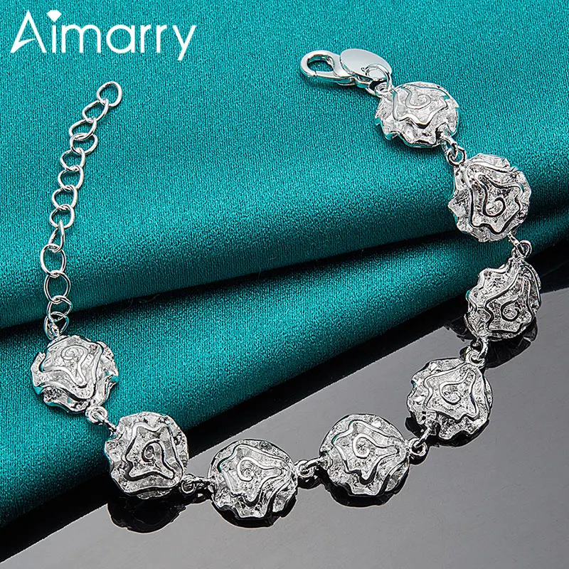 Aimarry 925 Sterling Silver Rose Flower Bracelet For Women Party Christmas Engagement Wedding Gifts Fashion Jewelry
Aimarry 925 Sterling Silver Rose Flower Bracelet For Women Party Christmas Engagement Wedding Gifts Fashion Jewelry
