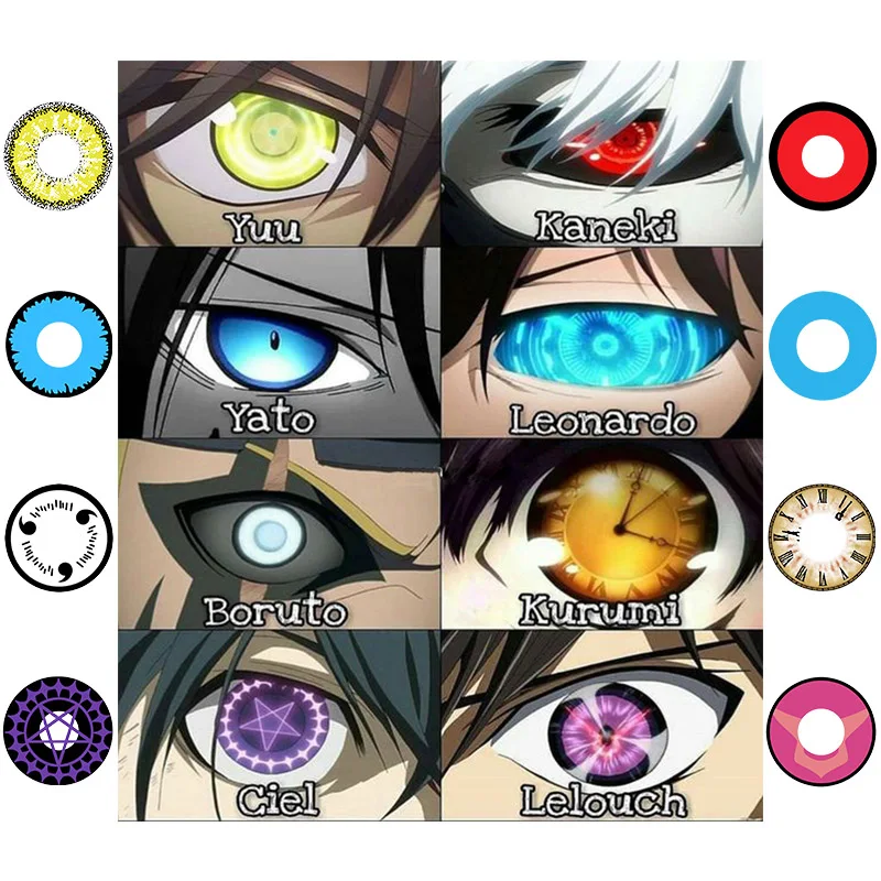 Anime Color Contact Lenses Cosplay Colored Lenses Black Butler Eye Contacts Kurumi Lelouch Color Lens Eyes Blue Red Contact Lens
Anime Color Contact Lenses Cosplay Colored Lenses Black Butler Eye Contacts Kurumi Lelouch Color Lens Eyes Blue Red Contact Lens