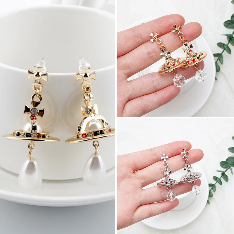 2021 trendy Rock Saturn Simple Transparent Crystal Pendant Earrings for Women's Pearl Dangle Earring Jewelry Party Present
2021 trendy Rock Saturn Simple Transparent Crystal Pendant Earrings for Women's Pearl Dangle Earring Jewelry Party Present
