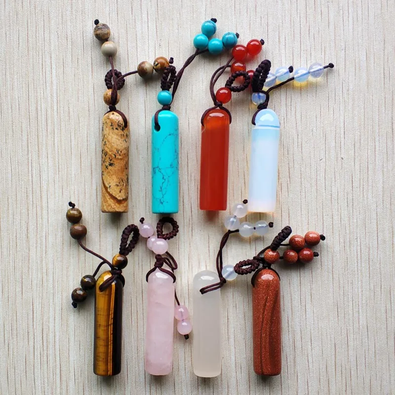 Wholesale 8pcs/lot 2019 new fahsion high quality natural stone mix Cylinder shape Pendants for jewelry marking free shipping
Wholesale 8pcs/lot 2019 new fahsion high quality natural stone mix Cylinder shape Pendants for jewelry marking free shipping