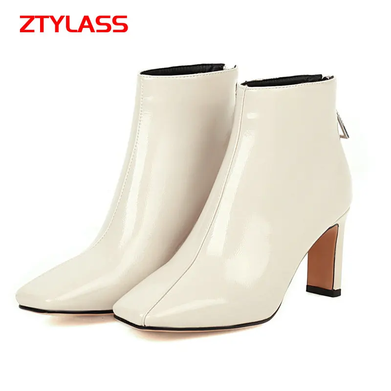 Autumn Squae Toe Women Boots Fashion Metal Zipper Square High Heel Ankle Boots Winter Ladies Shoes Black Beige
Autumn Squae Toe Women Boots Fashion Metal Zipper Square High Heel Ankle Boots Winter Ladies Shoes Black Beige