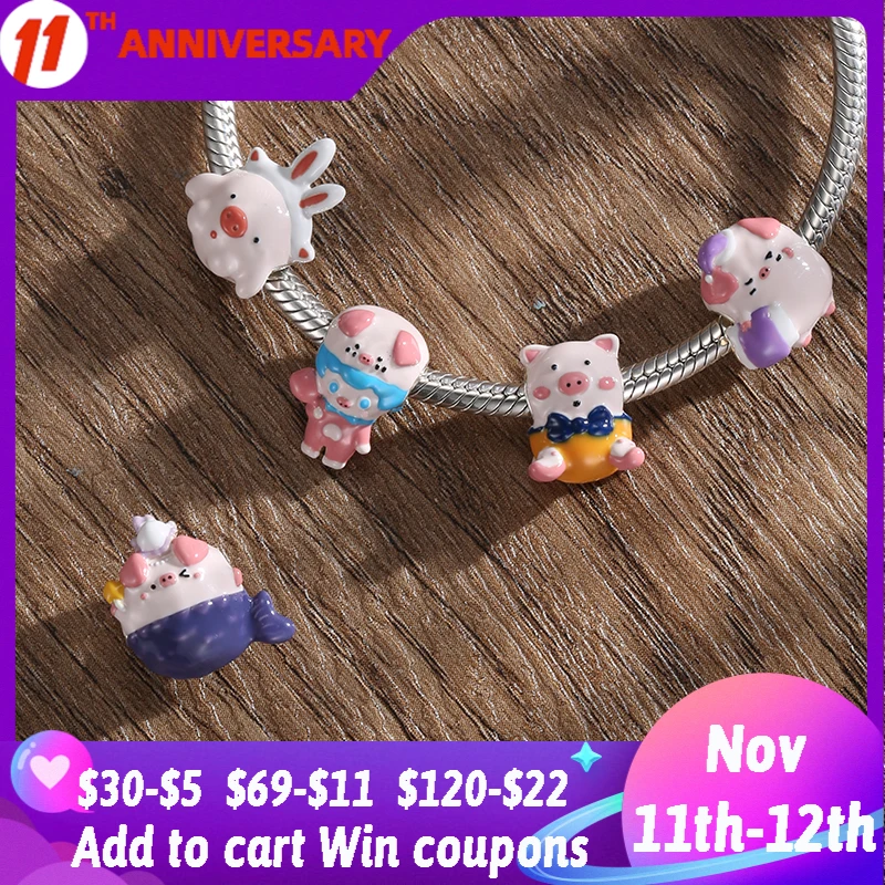 Original Pig Charms Fashion Wear Piggy Multi-style Clothes 925 Sterling Silver Beads Fit Original JIUHAO Charm Bracelets Jewelry
Original Pig Charms Fashion Wear Piggy Multi-style Clothes 925 Sterling Silver Beads Fit Original JIUHAO Charm Bracelets Jewelry