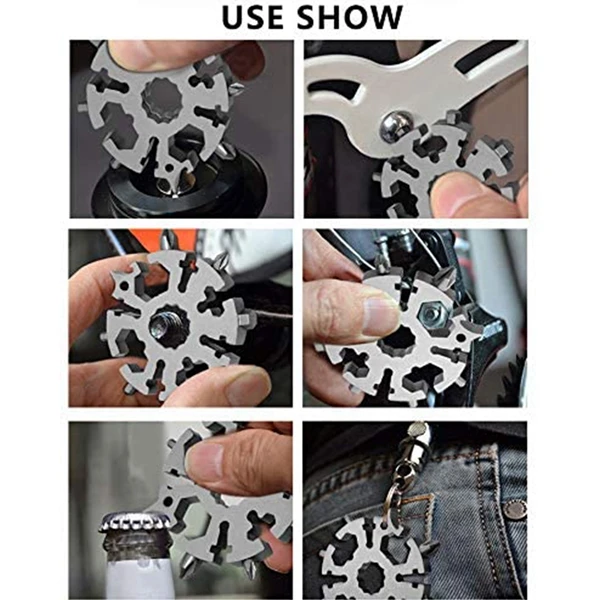 Multi-Function 20 in 1 Universal Wrench Tool Screwdriver Camping Outdoor Car Auto Tool Spanner Snowflake Tool 
Multi-Function 20 in 1 Universal Wrench Tool Screwdriver Camping Outdoor Car Auto Tool Spanner Snowflake Tool
