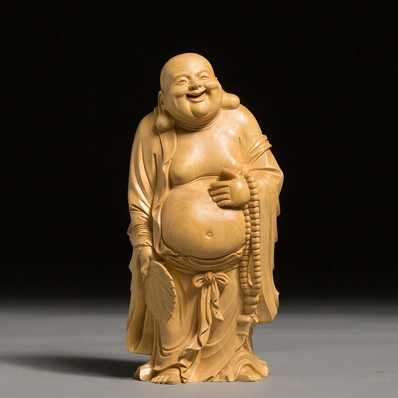 

Статуя Будды из бокса Maitreya из мифологии, Смеющийся Будда с веером, скульптура, подарок для гостиной, домашний декор, статуэтка, художественн...
