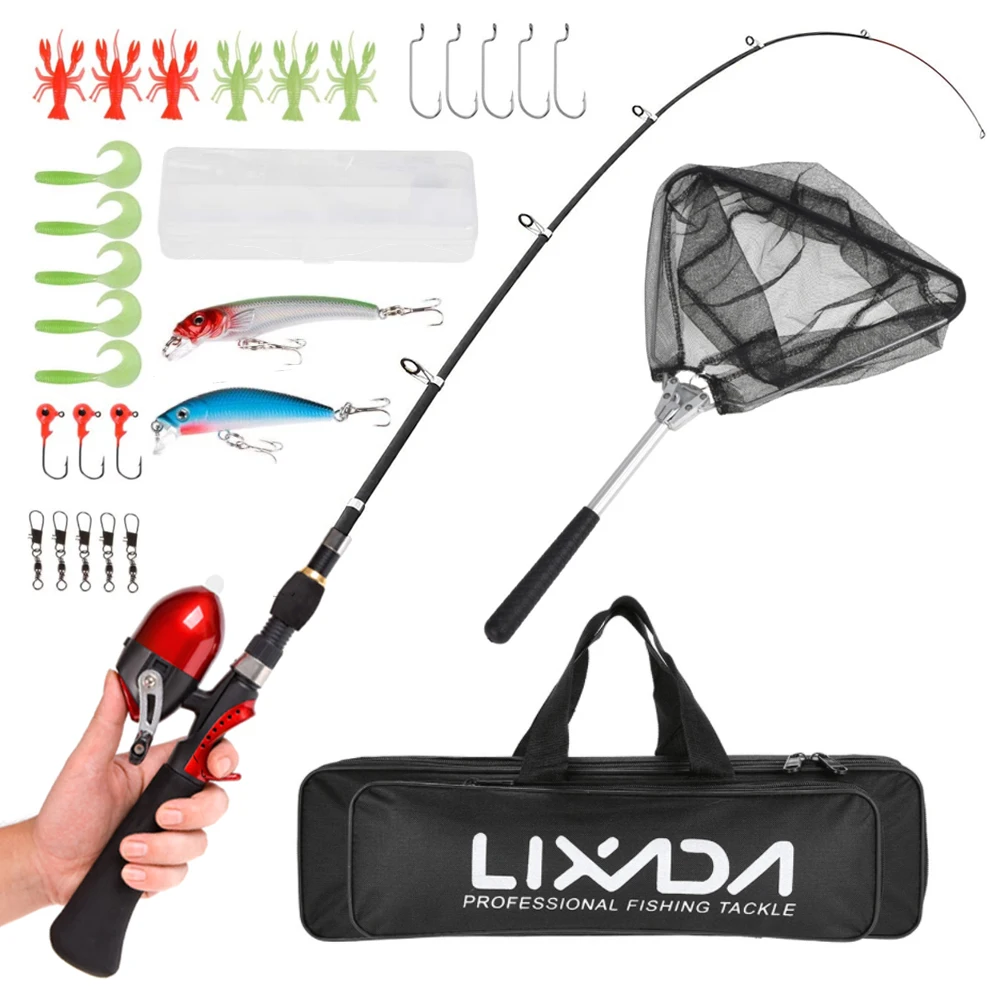 Kids Fishing Rod and Reel Combo Full Kit 1.6m Telescopic Fishing Rod Reel Set with Fish Landing Net Hooks Lures Swivels Bag
Kids Fishing Rod and Reel Combo Full Kit 1.6m Telescopic Fishing Rod Reel Set with Fish Landing Net Hooks Lures Swivels Bag