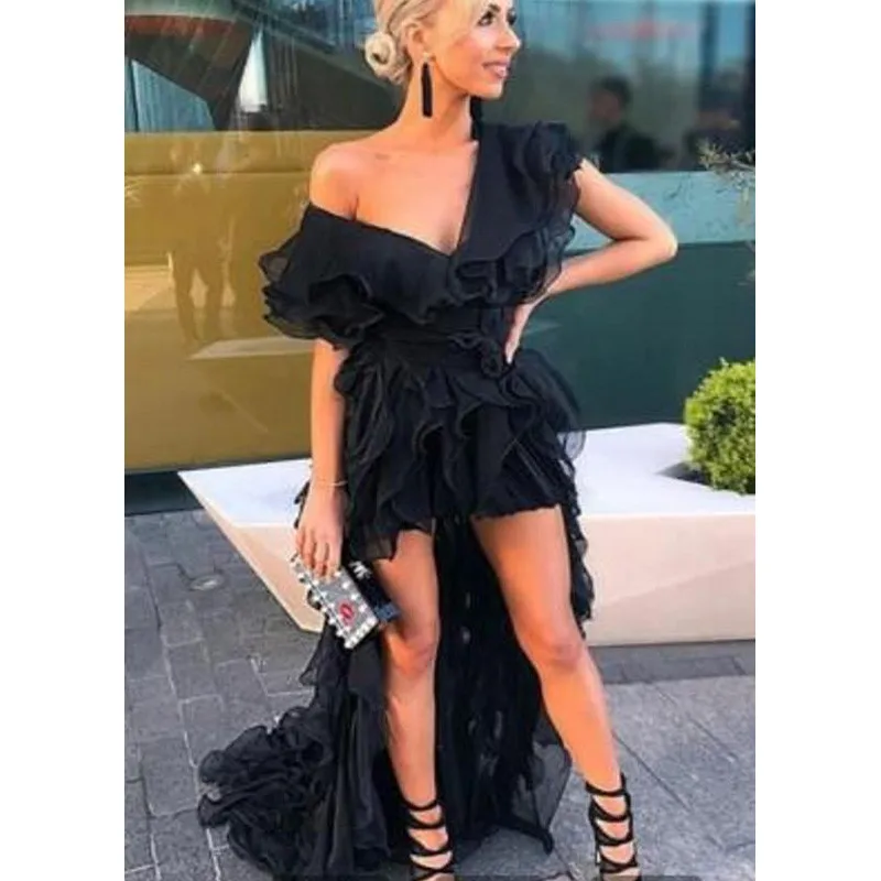 BridalAffair Chic High Low Black Lush Prom Evening Dresses Long Party Dress vestido de fiesta robe de soiree Ruffle Prom Gown
BridalAffair Chic High Low Black Lush Prom Evening Dresses Long Party Dress vestido de fiesta robe de soiree Ruffle Prom Gown