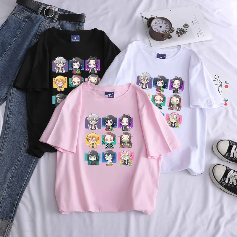Y2k Tops Hot Japanese Anime Demon Slayer Kimetsu No Yaiba Cotton T-shirt Harajuku Leisure Short-sleeved Woman Tshirts 
Y2k Tops Hot Japanese Anime Demon Slayer Kimetsu No Yaiba Cotton T-shirt Harajuku Leisure Short-sleeved Woman Tshirts