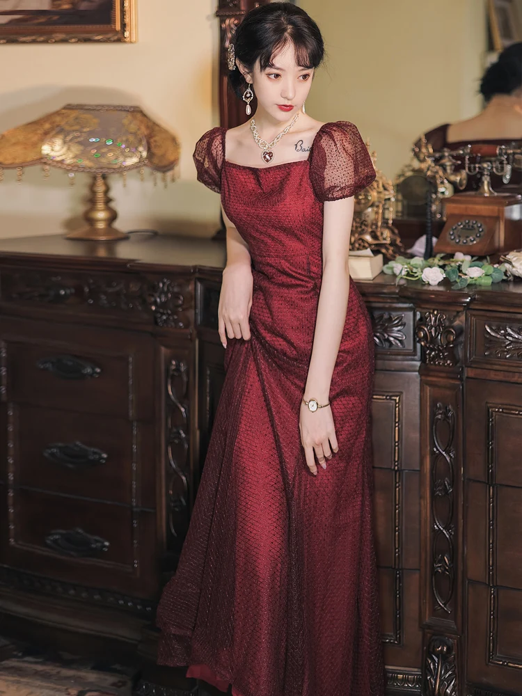 2021 Summer New Women's Dress Retro Square Neck Bubble Sleeve Celebrity Temperament Thin Medium Length Dress Fishtail Dress
2021 Summer New Women's Dress Retro Square Neck Bubble Sleeve Celebrity Temperament Thin Medium Length Dress Fishtail Dress