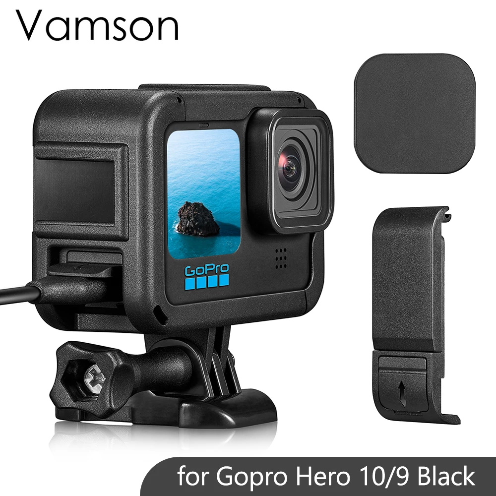 Черная Экшн-камера Vamson для GoPro Hero 10 9 с двойными холодными ботинками, боковая крышка аккумулятора, крышка объектива для GoPro 10 9, аксессуары
Черная Экшн-камера Vamson для GoPro Hero 10 9 с двойными холодными ботинками, боковая крышка аккумулятора, крышка объектива для GoPro 10 9, аксессуары