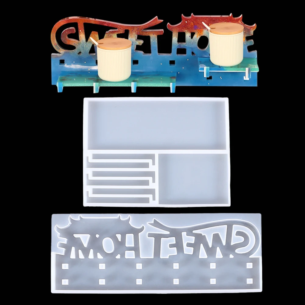 Wall Mounted Shelf Silicone Epoxy Resin Mold Good Luck Sweet Home Hook Plate Jewelry Storage Display Rack DIY Home Decoration
Wall Mounted Shelf Silicone Epoxy Resin Mold Good Luck Sweet Home Hook Plate Jewelry Storage Display Rack DIY Home Decoration