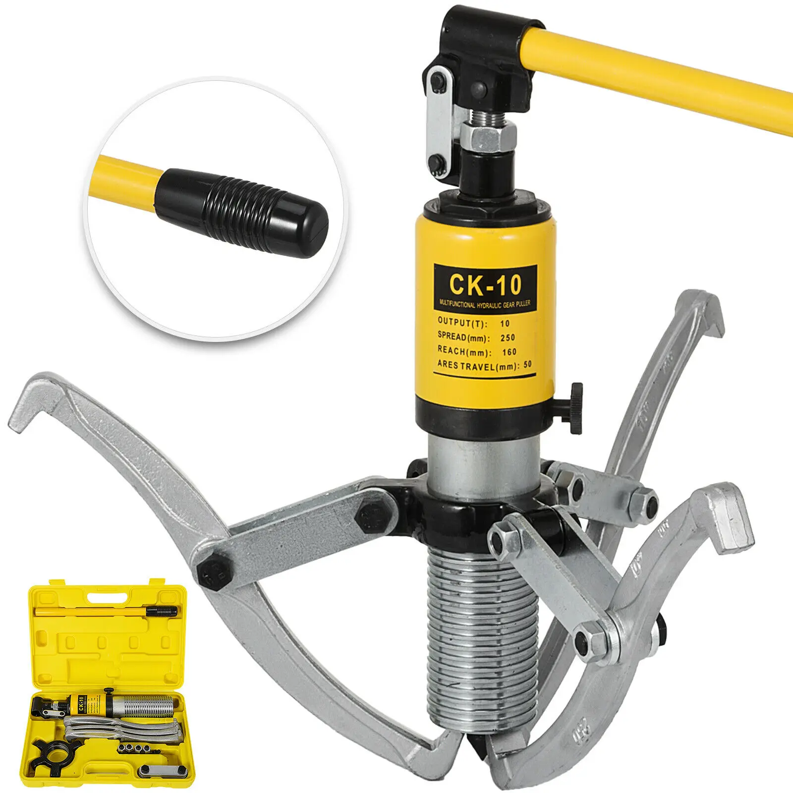 10 Ton Hydraulic Bearing Separator Hub Puller with 2/3 Jaws Gear Garage Hand Tool Set Kit with Tool Case
10 Ton Hydraulic Bearing Separator Hub Puller with 2/3 Jaws Gear Garage Hand Tool Set Kit with Tool Case