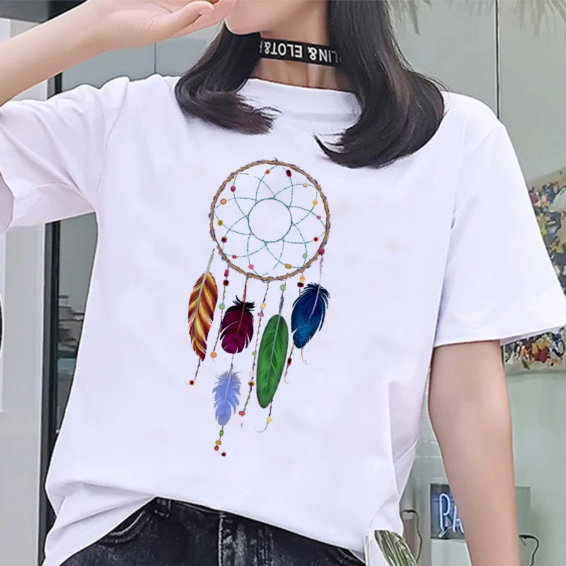 Harajuku Dream Catcher Pattern Printing T Shirt Leisure Short Sleeve White Tops Female T-shirt Summer Fashion Women Tshirt
Harajuku Dream Catcher Pattern Printing T Shirt Leisure Short Sleeve White Tops Female T-shirt Summer Fashion Women Tshirt