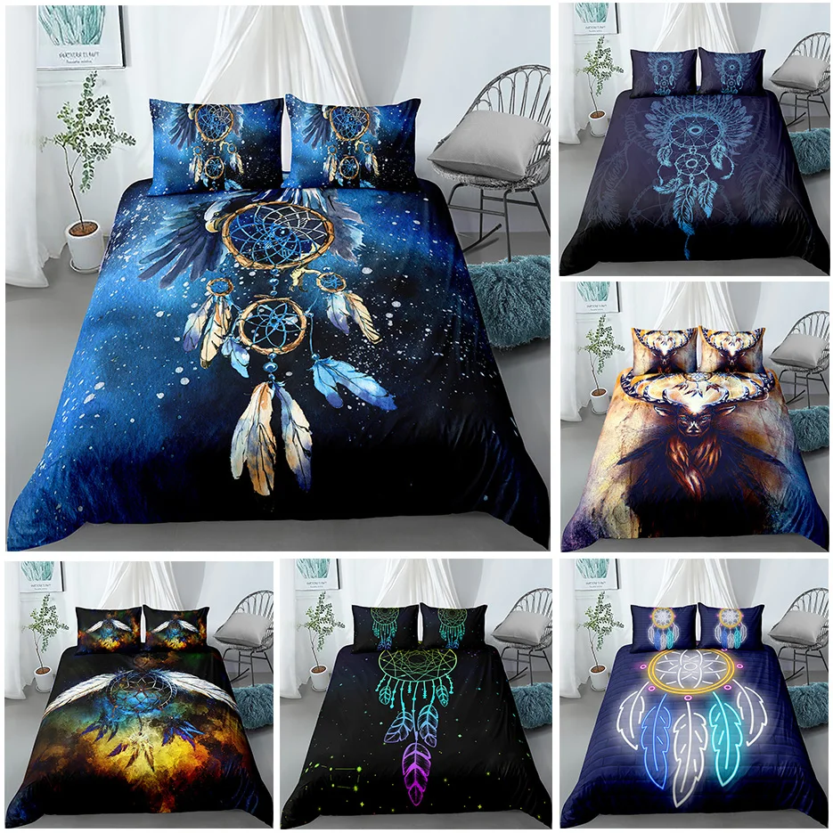 Bohemian Dream-catcher 3D Bedding Set Colorful Feather Duvet Cover Pillowcase Single Twin Full King Queen Size Bed Bedlinen
Bohemian Dream-catcher 3D Bedding Set Colorful Feather Duvet Cover Pillowcase Single Twin Full King Queen Size Bed Bedlinen