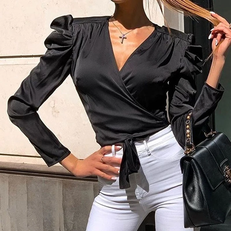 New Women Boho Beach Autumn crop Tops Long Sleeve Solid Shirt harajuku Blouse Bandage Lace Up elegant blusas femininas
New Women Boho Beach Autumn crop Tops Long Sleeve Solid Shirt harajuku Blouse Bandage Lace Up elegant blusas femininas