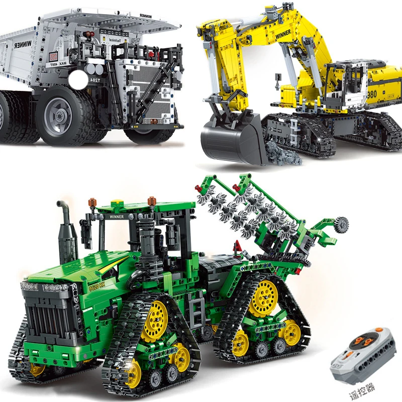 7119 Winner City Technic Series RC гусеничный трактор экскаватор машина модель автомобиля