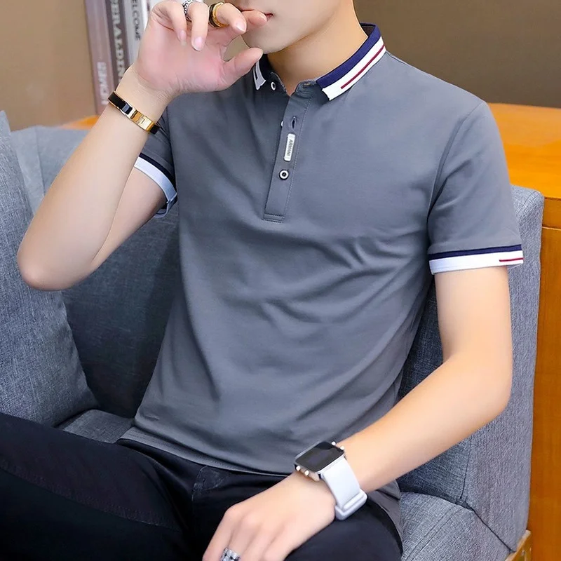 2021 Summer Casual Polo Shirt Men Short Sleeve Turn Down Collar Slim Fit Sold Color Polo Shirt for Men Plus Size Men Fashion 
2021 Summer Casual Polo Shirt Men Short Sleeve Turn Down Collar Slim Fit Sold Color Polo Shirt for Men Plus Size Men Fashion