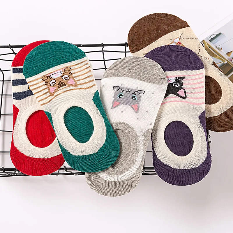 Kawaii Socks Women Cotton Cartoon Crew Socks Animal Cat Head Female Invisible Non-slip Silicone Socks 28 Style 5 Pairs/lot 
Kawaii Socks Women Cotton Cartoon Crew Socks Animal Cat Head Female Invisible Non-slip Silicone Socks 28 Style 5 Pairs/lot