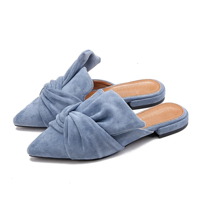 DLS Ladies Mules Summer Women Slippers Flock Bow-knot Flats Fashion Pointed Toe Ladies Office Shoes Slides Woman Slipper
DLS Ladies Mules Summer Women Slippers Flock Bow-knot Flats Fashion Pointed Toe Ladies Office Shoes Slides Woman Slipper