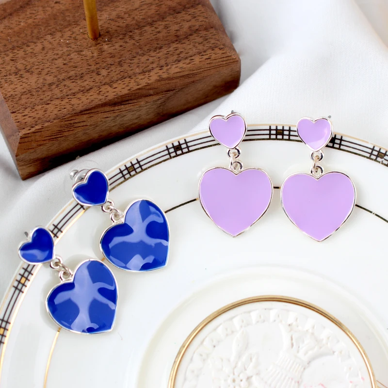 Cute Korean Style Heart Shape Charming Candy Color Enamel Heart Drop Earring for Women Bridal Wedding Party Dangle Earring Gifts
Cute Korean Style Heart Shape Charming Candy Color Enamel Heart Drop Earring for Women Bridal Wedding Party Dangle Earring Gifts